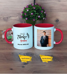 Türkçe Öğretmeni Kupa Bardak Kırmızı Fotoğraflı Öğretmenler Günü Hediyesi