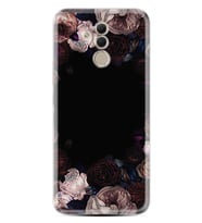 Huawei Mate 20 Lite Kılıf Resimli Desenli Silikon Platinium Series Dark Flowers 1906