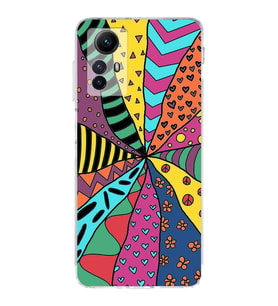 PrintiFy Xiaomi Redmi Note 12S ile Uyumlu Retro Color 4  Kamera Korumalı Şeffaf  Kılıf