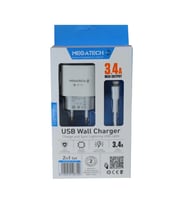 Megatech CC-03 (MT-Cl34) 3.4A Lightning Usb Kablo + Ev Şarj Adaptörü Hızlı Şarj