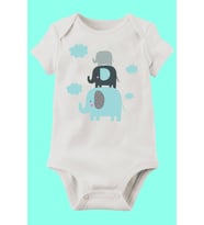 Organik Baskılı Pamuklu Unisex Bebek Body
