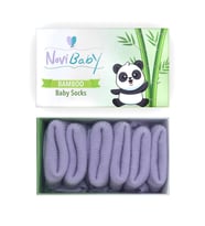 Novibaby 3'lü Bambu Yenidoğan Bebek Çorap I Purple I 0-6 ay (Karışık)