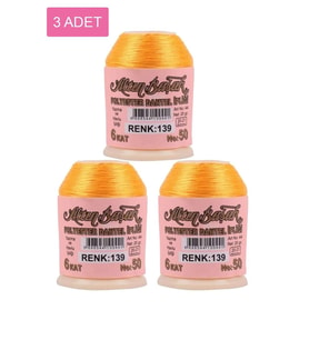 3 Adet Altınbaşak Oya ve Dantel İpi 20 gr - Royaleks - No: 139