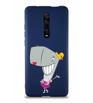 Xiaomi Redmi K20 Soft Premier Kapak Pearl Yengeç Tasarımlı Silikon Kılıf - Lacivert (Şeffaf)