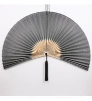 Japandi, İskandinav Dekoratif Doğal Bambu Akordeon Siyah Duvar Dekoru Japon Yelpaze 145x75x110 cm