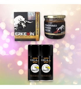 2 Kutu Orijinal Super Viga 50000 Erkek Gecikme Etkili Sprey+Orjinal Erkexin Ballı Bıtkısel Karışım Macun 43 gr