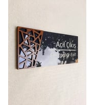 Wooden Serisi Acil Çıkış Uyarı Tabelası