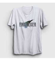 Presmono Unisex Beyaz Logo Final Fantasy Vii T-Shirt 436060tt