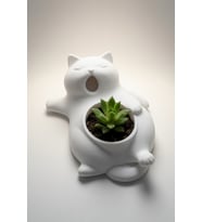 MYCRAFT3D Sevimli Kedi Saksı  Dekoratif Kedi Figürlü Çiçeklik  Masa Üstü Dekoratif Saksı  Mini Doğal Yaşam Alanı