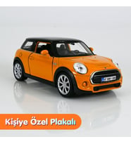 Mini Cooper Metal Model Araba Sarı - Kişiye Özel Plakalı (1:36 Ölçek)