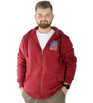 Mode XL Erkek Sweat Fermuarlı Free Your Mind 22536 Bordo