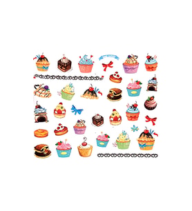 Tatlı Cupcakeler Serisi-3 Nail Art Tırnak Sticker