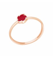 Diamond Line-Gülaylar Pembe Altın 14 Ayar Geometrik Yüzük