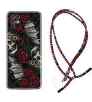 INFINIX Note 11 Pro Note 10 Hot 9 Play Kılıf Boyun Asklı Rasta Silikon Skull Rose 1673