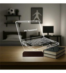 Luvivia Laptop Notbook Bilgisayar Kişiye Özel 3D Lamba - Masa Gece Lambası