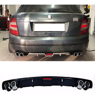 Skoda Fabia Siyah Difüzör 4 Krom Egzoz Görünümlü Difizör Arka Ek Body Kit 2003-2009