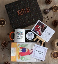 Kişiye Özel Emlakçı Hediye Kutusu - Kişiye Özel Kupa Standart, Çay, Takvim, Mum  Hediyesi (Turuncu)