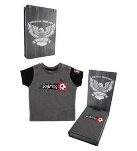 Beşiktaş Orijinal Antrasit Bebek T-Shirt Hediyelik Ahşap Kutulu (Gri)