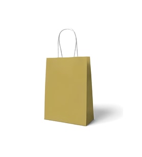 18x8x24 Büküm Saplı Çanta 10'lu Gold