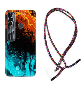 Tecno Spark 6 6 Go 8C 8 Pro 7 7 Pro Kılıf Boyun Asklı Rasta Silikon Orange Blue Color 1665