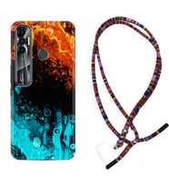 Tecno Spark 6 6 Go 8C 8 Pro 7 7 Pro Kılıf Boyun Asklı Rasta Silikon Orange Blue Color 1665