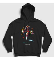 Presmono Unisex Siyah Band V2 Led Zeppelin Kapüşonlu Sweatshirt 95597tt