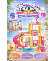 Dede Linda’Nın Tatil Evi – Büyük Boy Tatil Temalı Oyuncak Ev, Renkli Mobilyalı, Lüks Aksesuar Setli