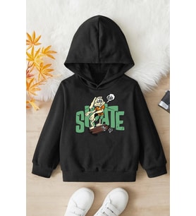 Çocuk All Day Rabbit Baskılı Sweatshirt (Siyah)