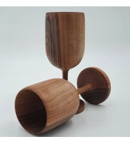 NATİVU AHŞAP KADEH 2'Lİ SET WALNUT SERİSİ