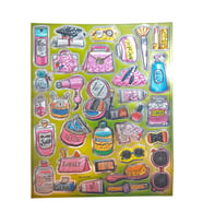 Metalik Sticker Stiker Defter Planlayıcı Etiket (QS001)-25x20 cm- Makyaj Krem