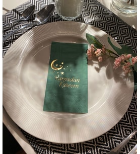 Gold Yaldızlı Yeşil Ramadan Karem Peçete 16 Adet
