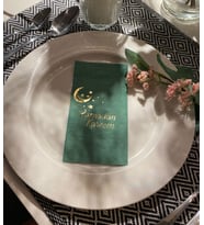 Gold Yaldızlı Yeşil Ramadan Karem Peçete 16 Adet