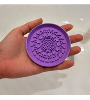 3D Baskı Makyaj Fırçası Temizleme Pedi - Desenli Aparat-Mor