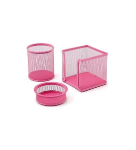 Metal File 3 Lü Masa Seti (PEMBE) -