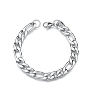 Chavin 9,5 mm. Figaro Gri Çelik Erkek Bileklik et85by-9