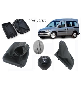 Opel Combo C Vites Körüğü + El Freni Körüğü + Vites Topuzu Siyah Dikiş