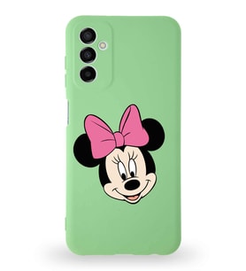 Samsung Galaxy M23 Uyumlu Lansman Kılıf Altı Kapalı İçi Kadife  Minnie Mouse-C Tasarımlı  Kapak (Şeffaf)