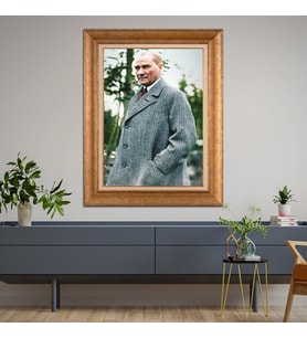 Altın Varaklı Paspartulu Çerçeveli Tablo rv535