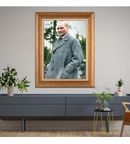 Altın Varaklı Paspartulu Çerçeveli Tablo rv535