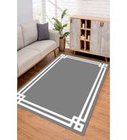 Dijital Kaymaz Taban Yıkanabilir Renkli Salon Halısı Mutfak Halısı Yolluk ND-SD-398 (Gri)