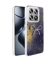 Xiaomi 14T Kılıf Kamera Çıkıntılı Parlak Figürlü Shiny Happy Silikon Kapak (Lila)