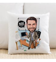 Kişiye Özel Karikatürlü Erkek Profesör Yastık
