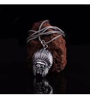 KIZILDERELİ MOTİFLİ 925 AYAR GÜMÜŞ KOLYE (Gri)