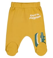 Civil Baby Timsah Baskılı 1-9 Ay Tek Alt Bebe - Hardal 6-9 Ay