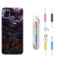 INFINIX Smart 4 5 6 Zero 8 S5 Pro Kılıf Kablo Koruma Spiral Silikon Dark Deer 1786