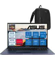Asus Vivobook 15 Amd Ryzen 7 5825U 40GB 512GB SSD Amd Radeon Graphics 15.6" Fhd 250NIT LED Windows 11 Home Taşınabilir Bilgisayar M1502YATH13 + Zettaçanta