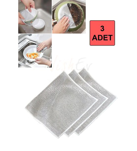 Premium Çift Katlı Çizilmez Tel Bulaşık Bezi Seti – Mutfak & Banyo Çelik Temizleme