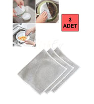 Premium Çift Katlı Çizilmez Tel Bulaşık Bezi Seti – Mutfak & Banyo Çelik Temizleme