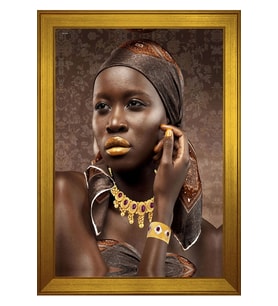 Kadın Motifli Kanvas Tablo 50 x 70 cm Gold Çerçeve