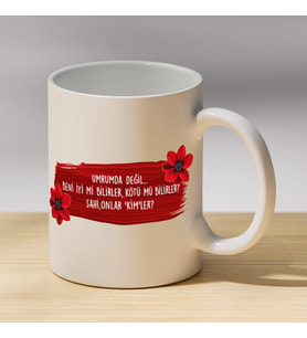Umrumda Değil Yazılı Kupa - Esprili Sözlü Hediyelik Kahve Kupası
